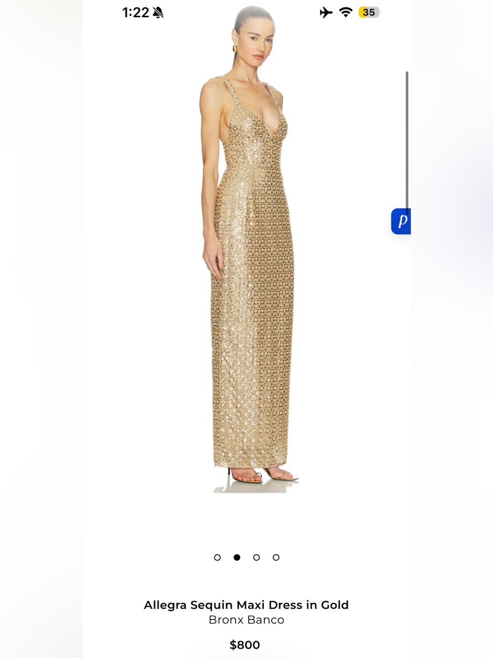 Bronx and Banco Gold Sequin Maxi Dress